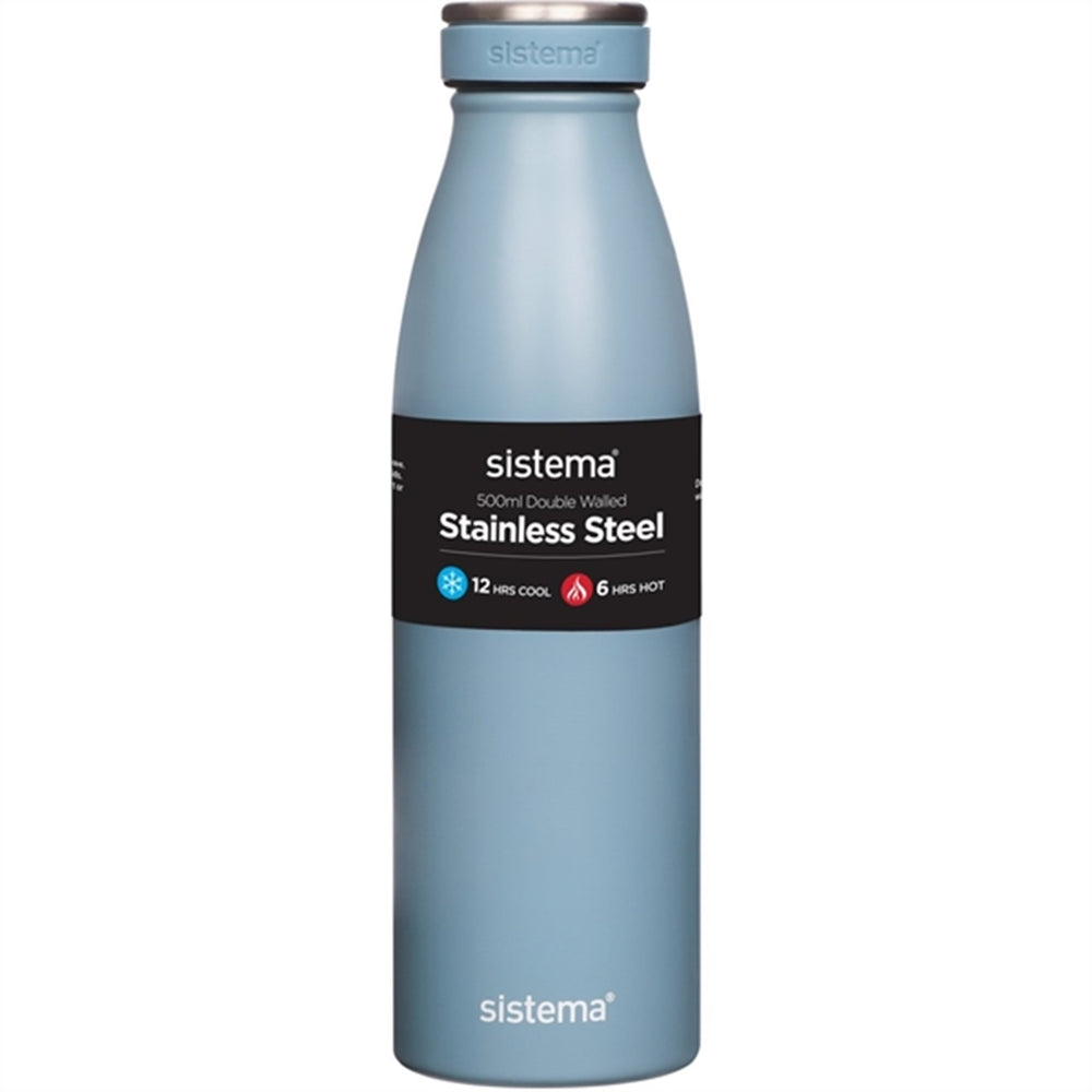 Køb Sistema Stainless Steel Drikkedunk 500 ml Coast Blue