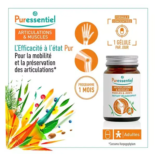 Puressentiel Articulações e Músculos SOS Flex 30 cápsulas