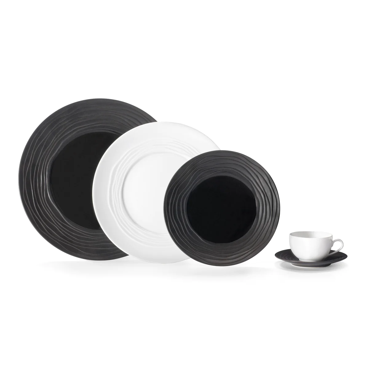 Escale Noir - Tasse et soucoupe café 11 cl (lot de 6) Médard de Noblat