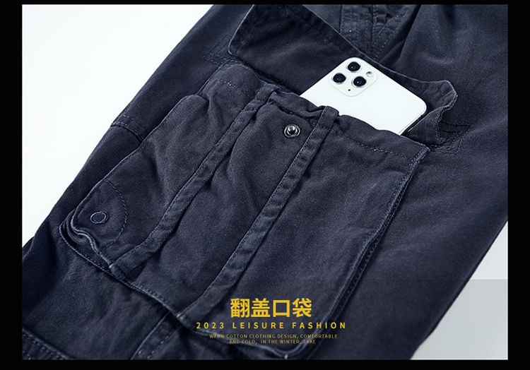 Besto - Mid Rise Plain Cargo Shorts