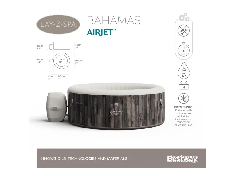 Lay-Z-Spa® Bahamas AirJet - 1.80m x 66cm