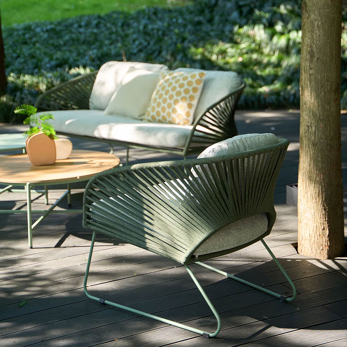 Tuin loungeset Mischa 5-delig - met zitkussens Groen