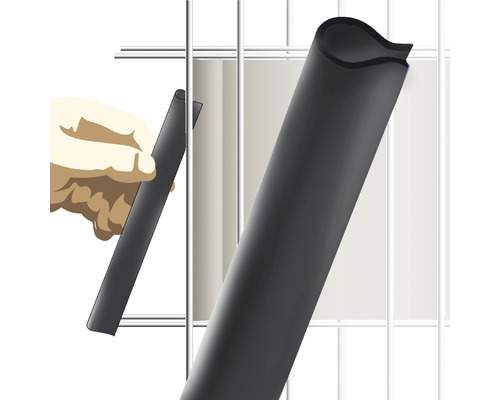 Videx klemrail voor privacyschermstrips 19 cm, 10 stuks, antraciet