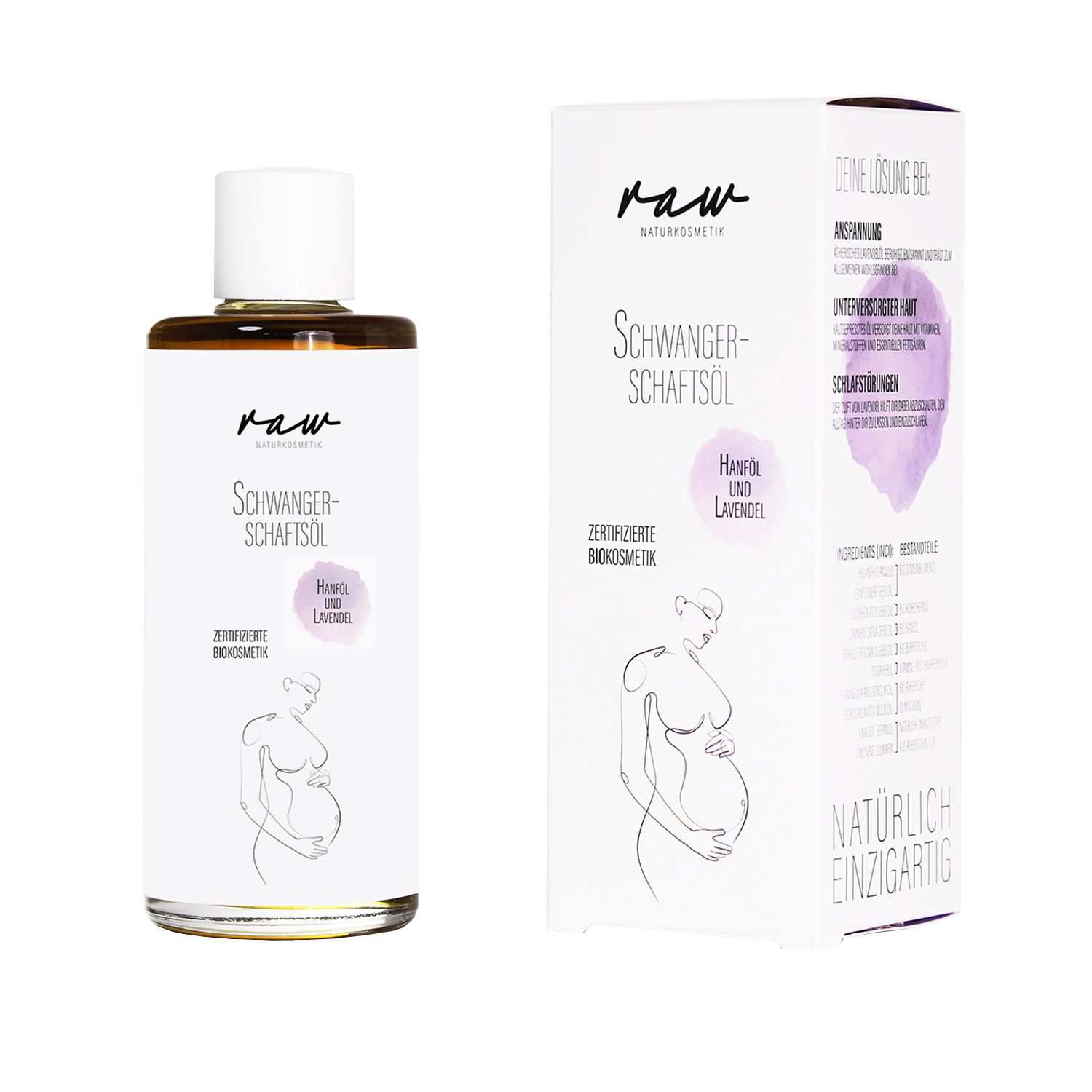 raw Naturkosmetik Bio Schwangerschaftsöl Lavendel