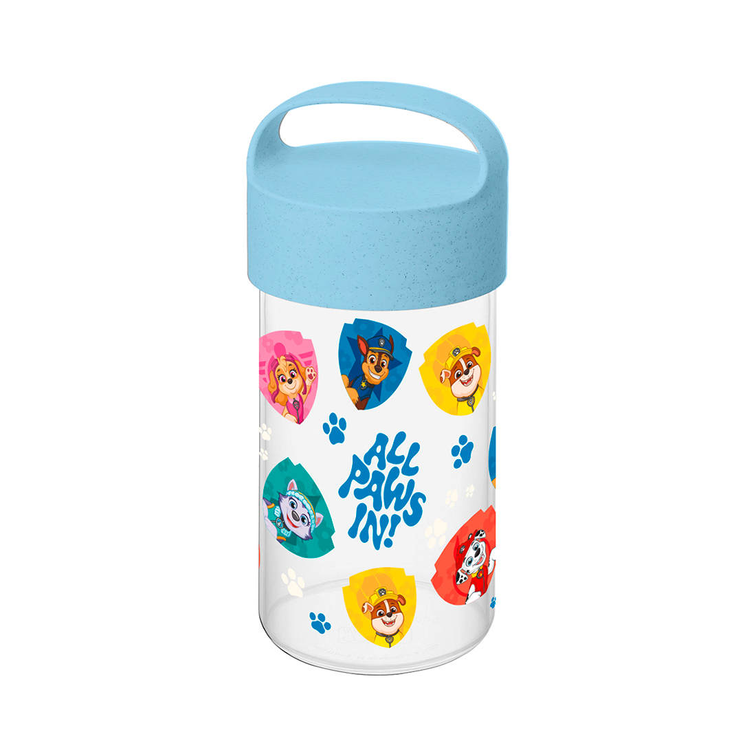 Koziol Buddy Snack Trinkflasche / Snackpot 500 ml organic sky blue paw patrol