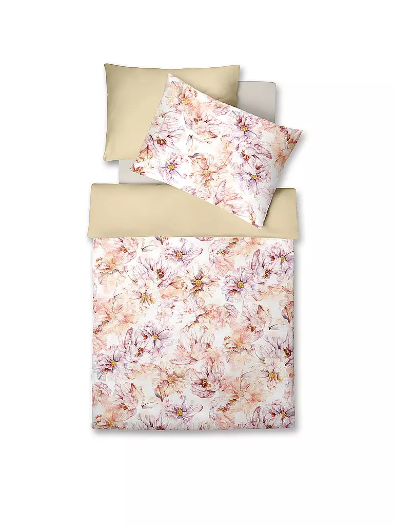 FLEURESSE Satin Bettwäsche 70x90cm/140x200cm BED ART Coralle  koralle