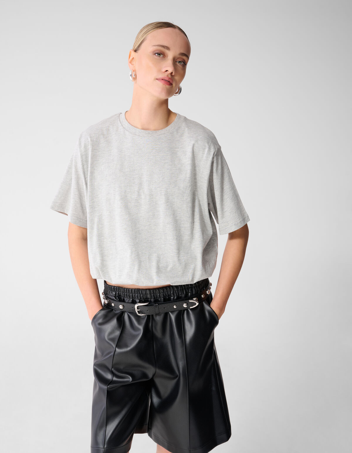 Oversized Balloon T-shirt Lichtgrijs