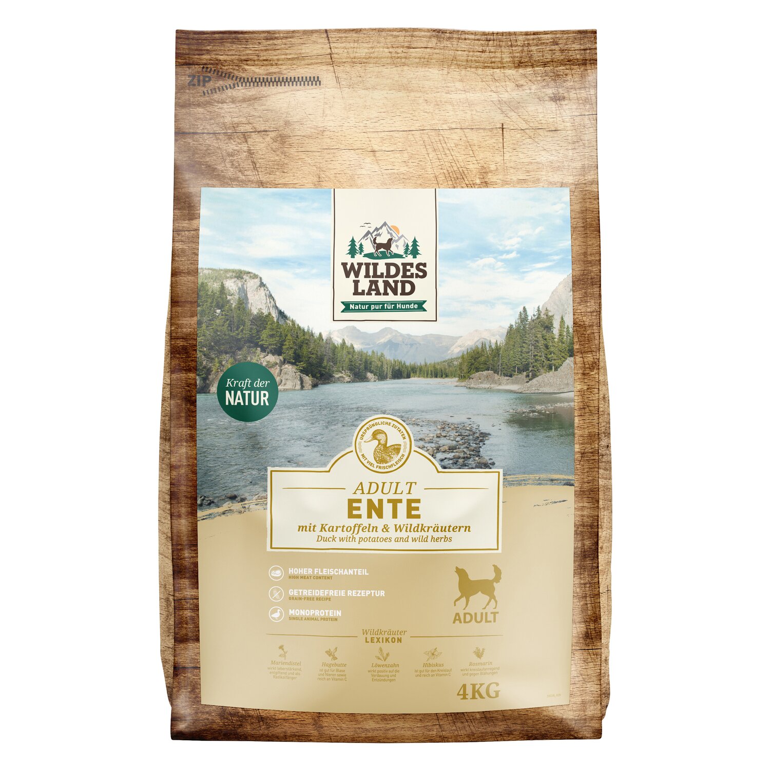WILDES LAND Trockenfutter Classic Adult  - 1 kg - Ente