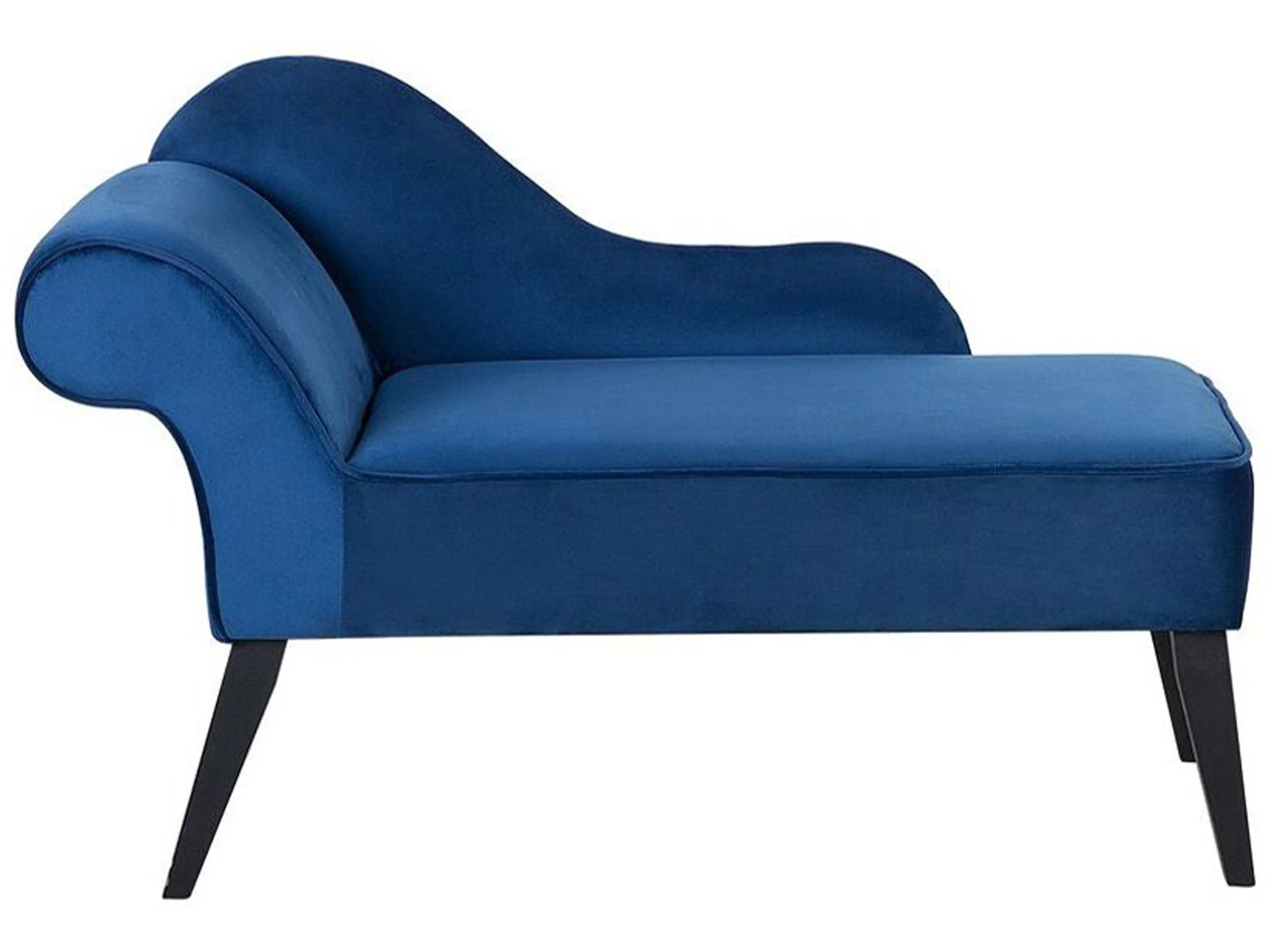 Linkszijdige chaise longue BIARRITZ Fluweel Marineblauw