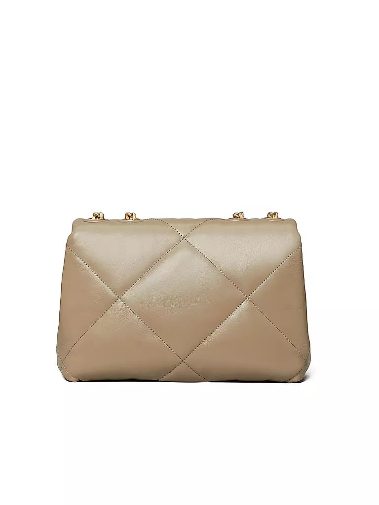 TORY BURCH Ledertasche - Umhängetasche KIRA DIAMOND Small beige