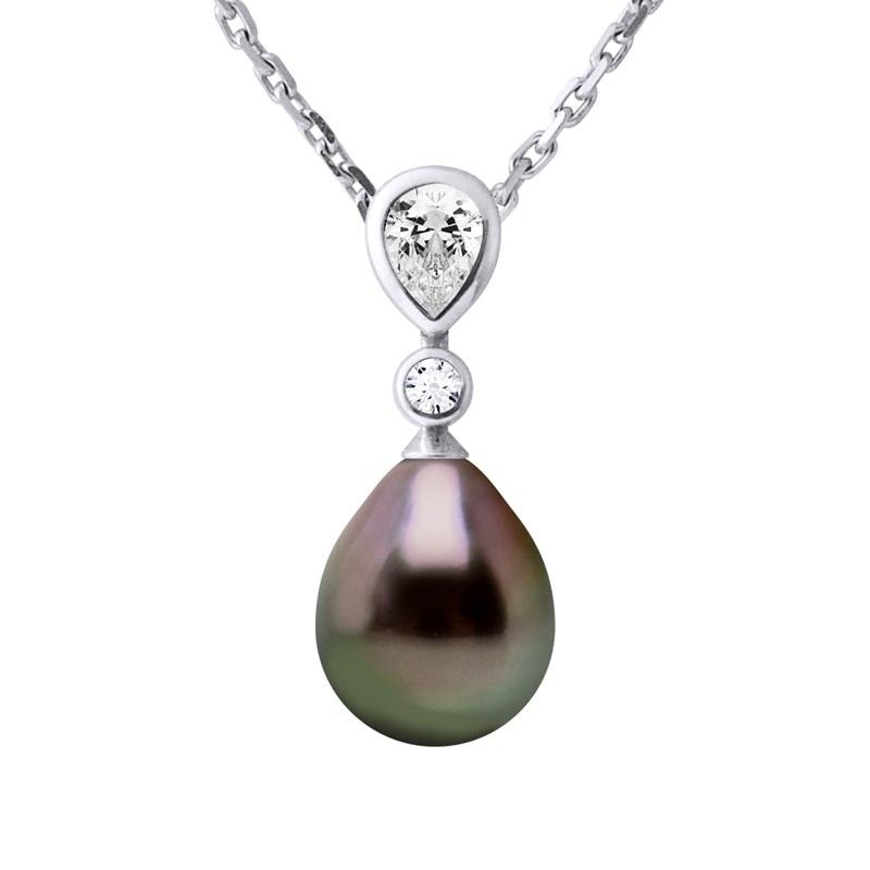 Collier Joaillerie Perle de Tahiti Poire 8-9 mm Argent 925