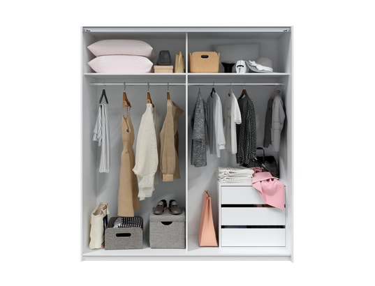 TERRE DE NUIT - Armoire avec 2 portes coulissantes blanc