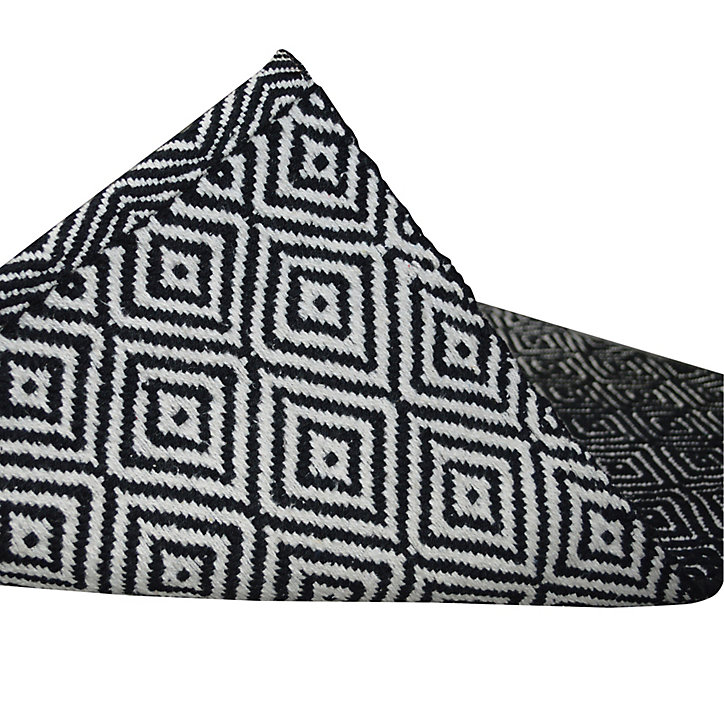 Tapis coton Diamond GoodHome L.230 x l.160 cm noir & blanc