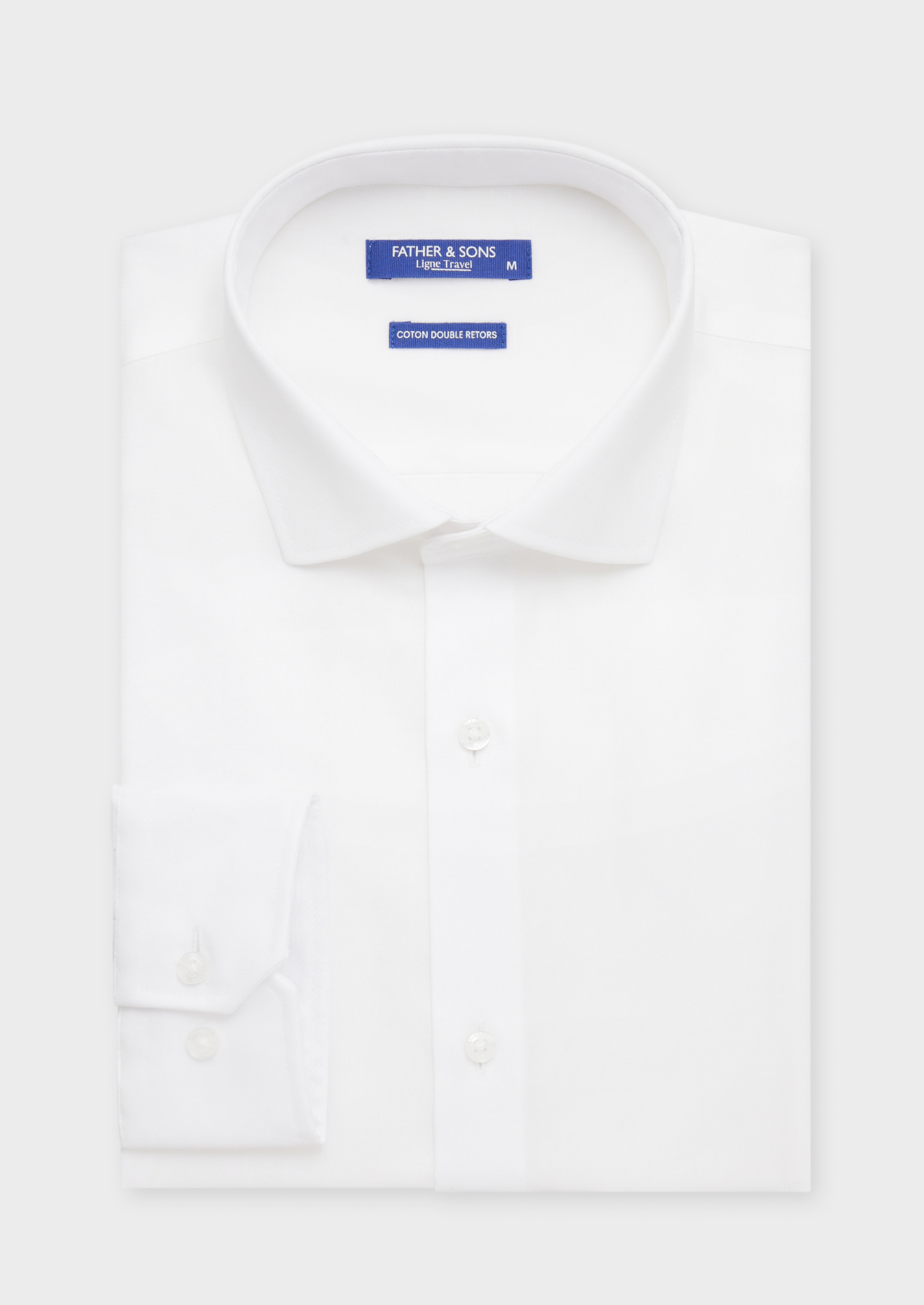 Chemise habillée non-iron Regular en coton façonné uni blanc