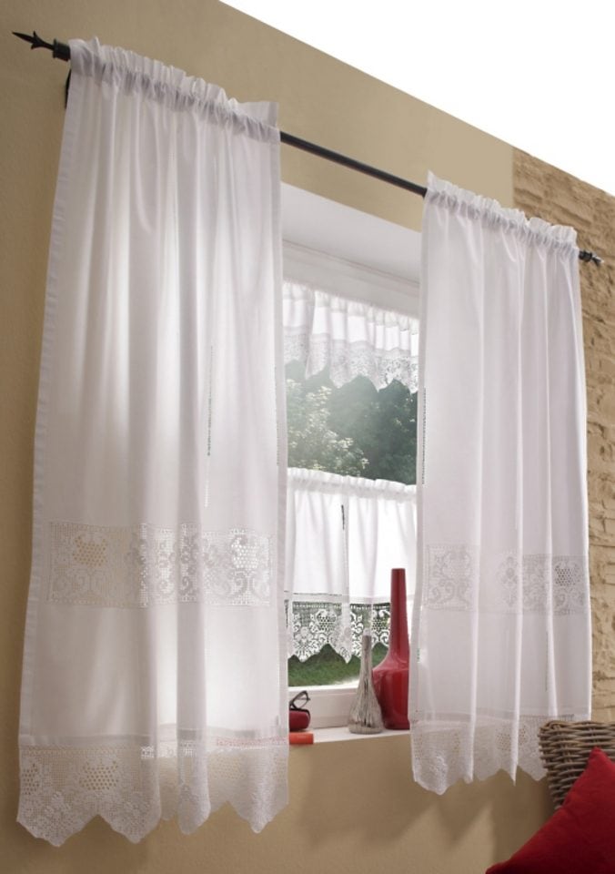 HOSSNER - ART OF HOME DECO Gardine »Dachstein« Stangendurchzug 2 Stk. tlg. HxB: 150x90