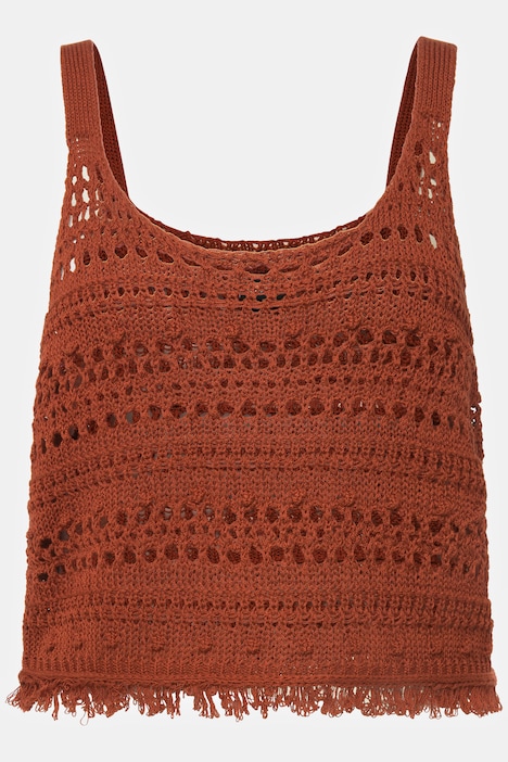 Stricktop, Fransen, Classic, Rundhals, ärmellos