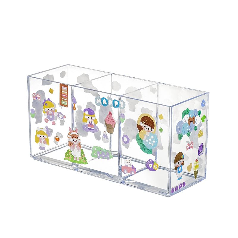 Connie Queenie - Transparante plastic bureau-organizer (verschillende ontwerpen) / Sticker / Set