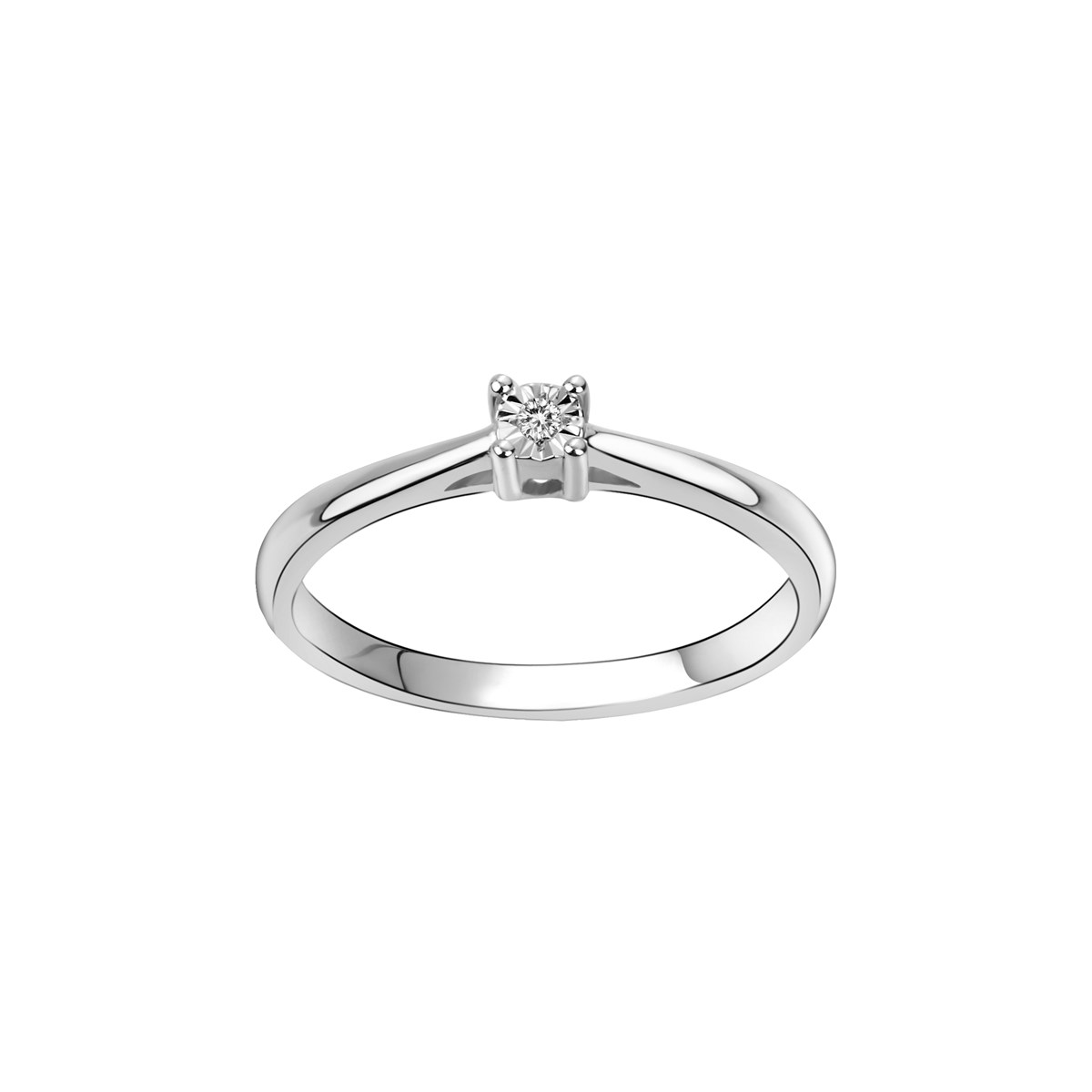 Bague de fiançailles en Argent avec diamant blanc