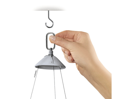 Lechuza Nido Cottage hangpot, kunststof, Ø 27 cm, H 23 cm, granieten afwerking, inclusief zelfbewateringssysteem en waterniveau-indicator