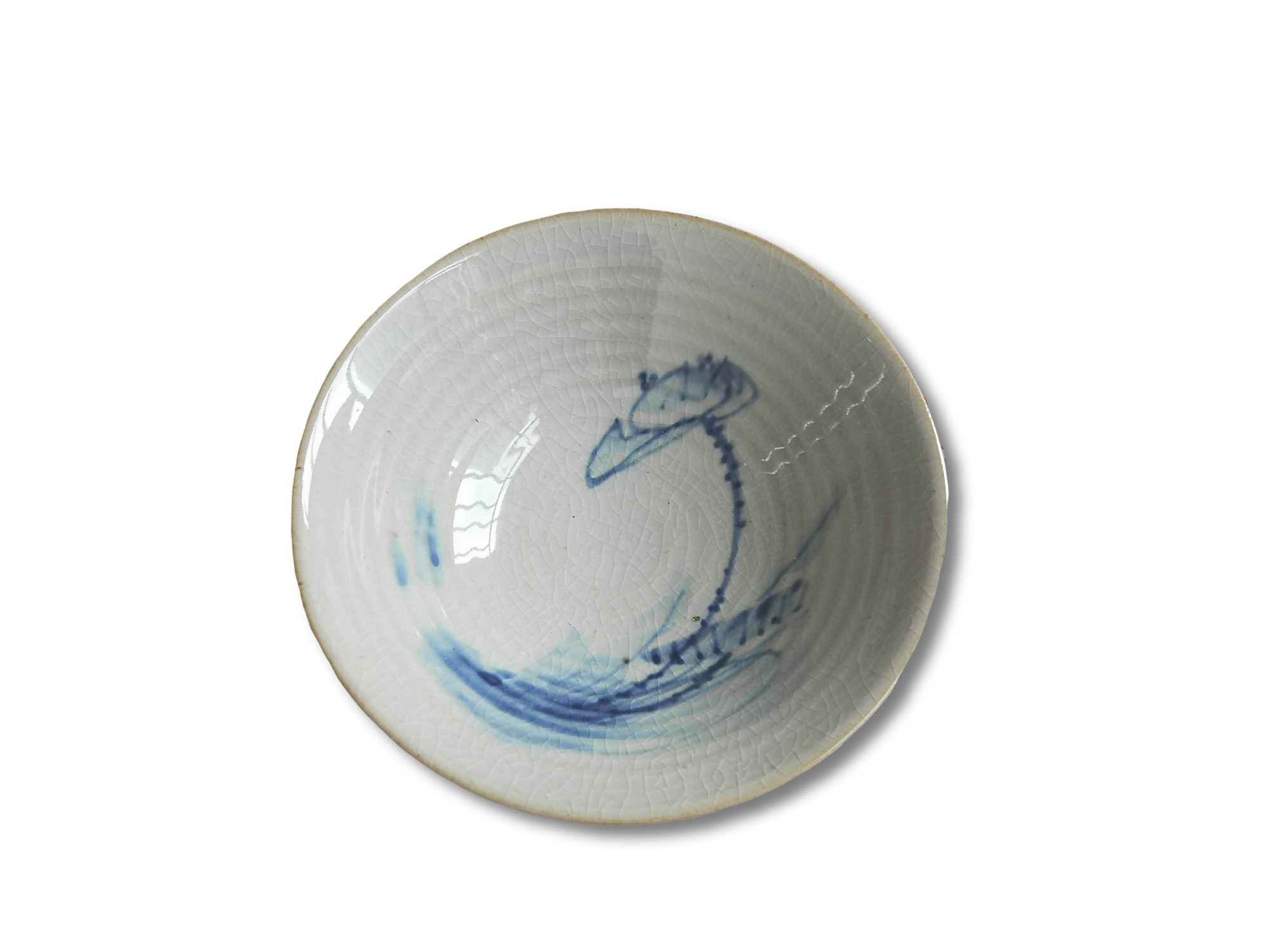 Keramikschale, weiß, blau, Ø 18 cm, H 6 cm von fischer's lagerhaus