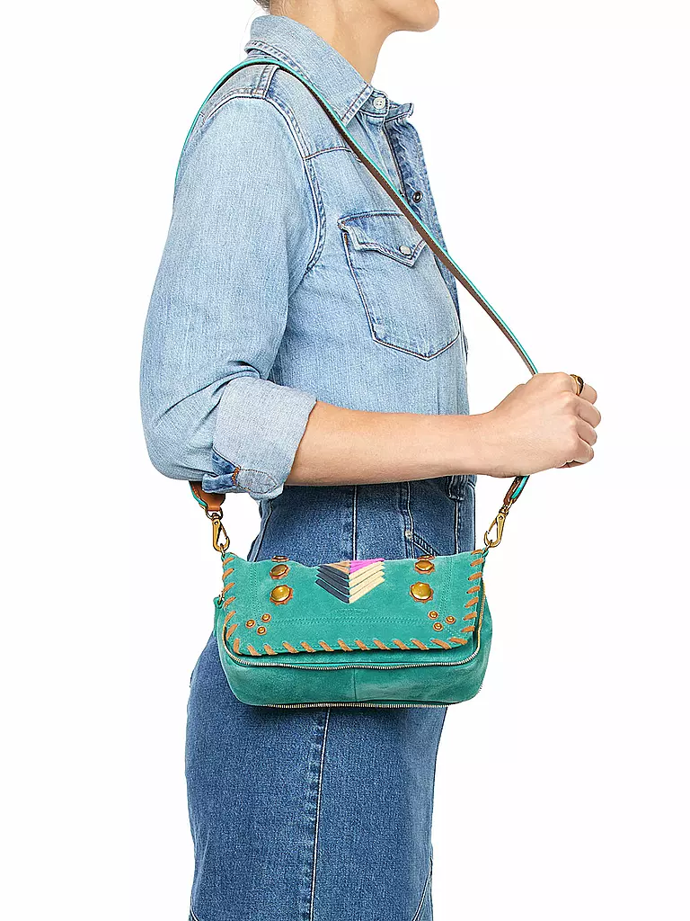 JEROME DREYFUSS Ledertasche - Mini Bag BOBI Small türkis