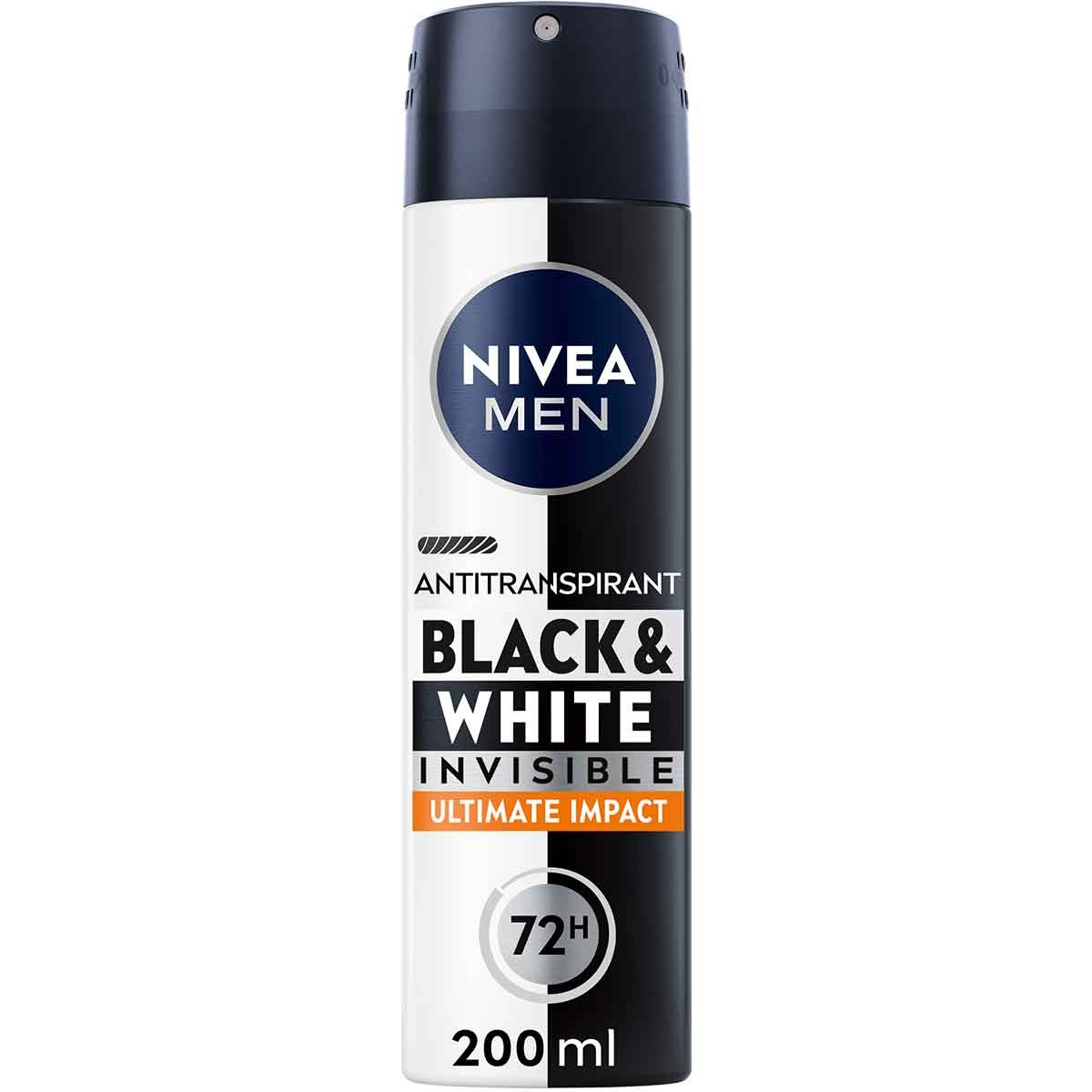 Déodorant anti-transpirant anti-traces blanches 72 h - Black & White - Homme - 200 ml