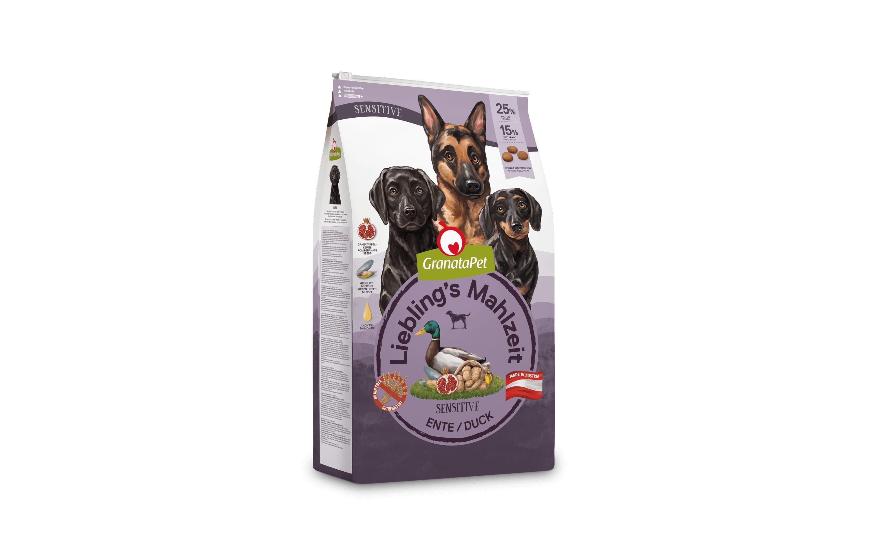 Trockenfutter Liebling's Mahlzeit Ente Sensitive 10 kgAlleinfuttermittel für ausgewachsene Hunde