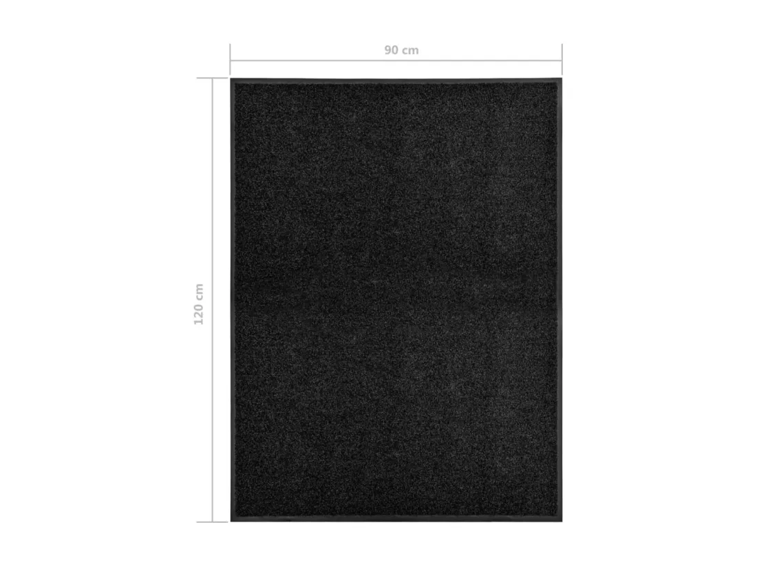 Paillasson lavable Noir 90x120 cm