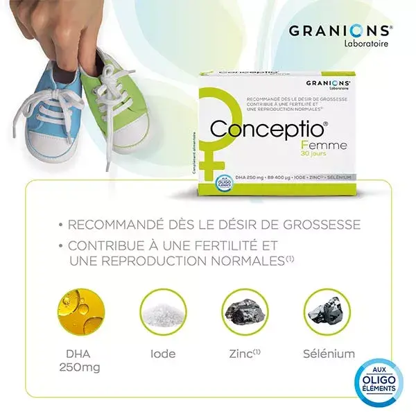 Granions Conceptio Femme fertilité grossesse 30 gélules + 30 capsules