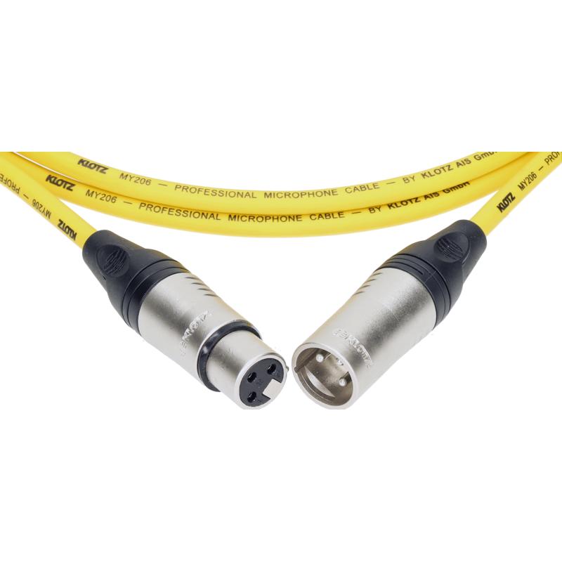 Klotz M1 K GE microfoonkabel 3p XLR F/M geel 7.5 meter
