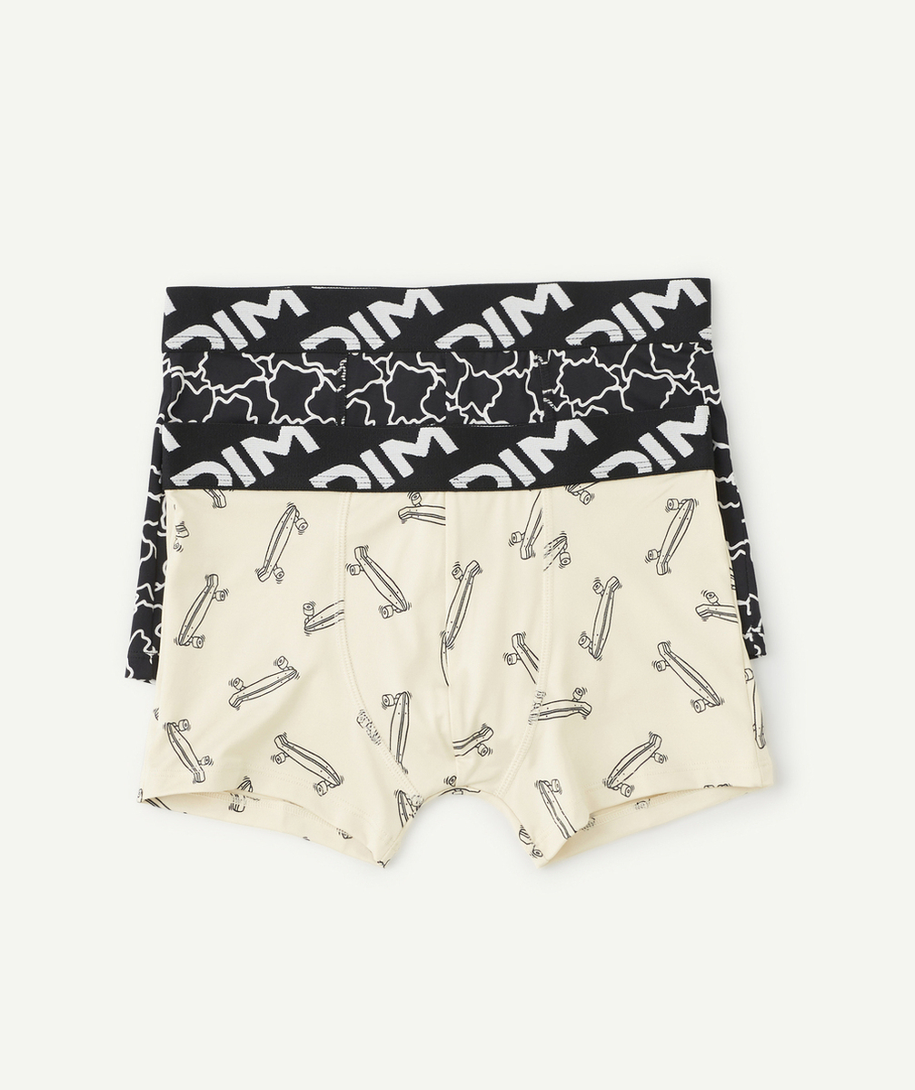 DIMLOT DE 2 BOXERS GARÇON EN MICROFIBRE RECYCLÉE IMPRIMÉ SKATE
