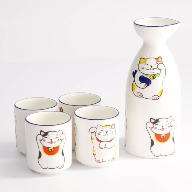 Tokyo Kawaii Gelukskat Sake Set