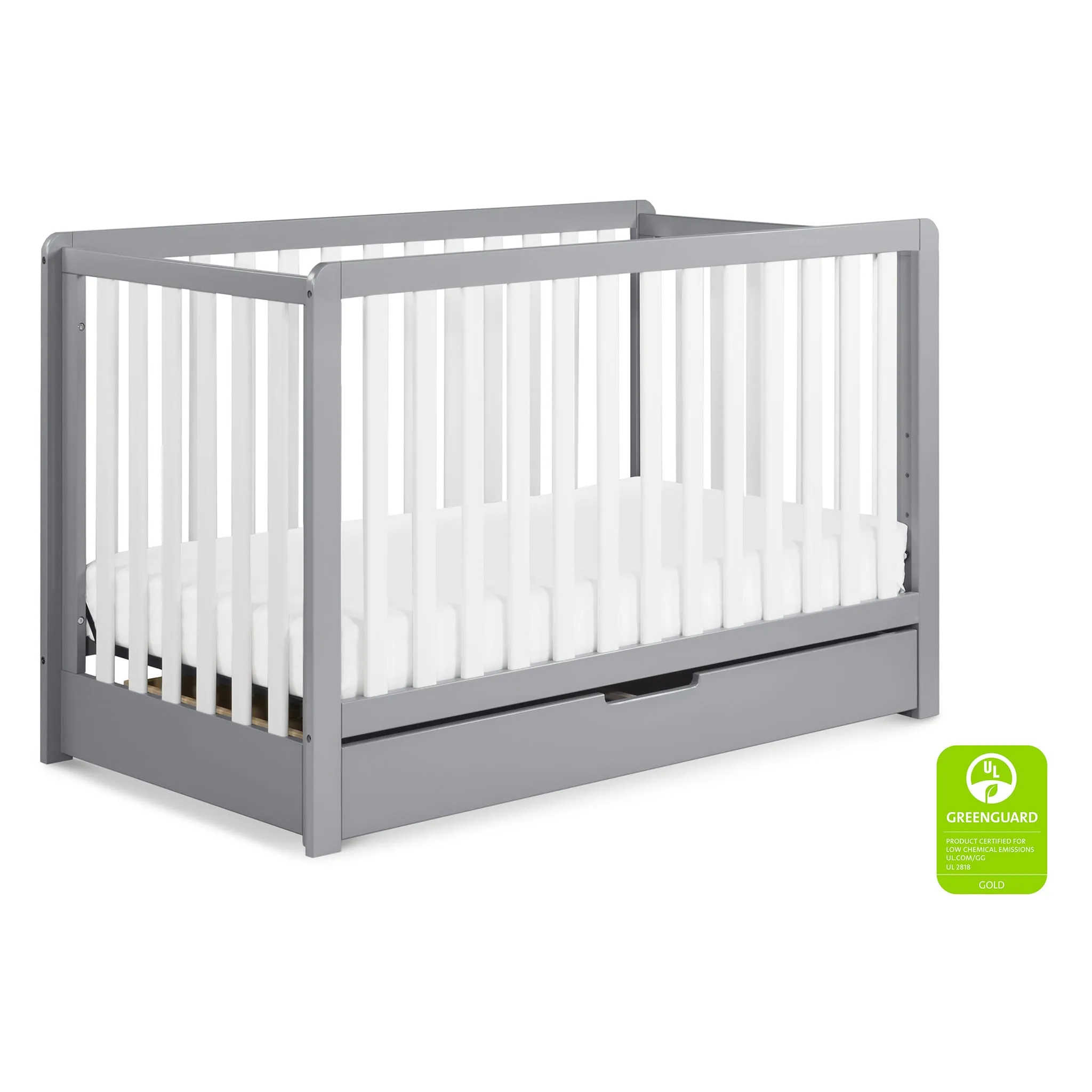 DaVinci Couchette Convertible 4-en-1 Colby avec Tiroir Gigogne - Gris  Blanc