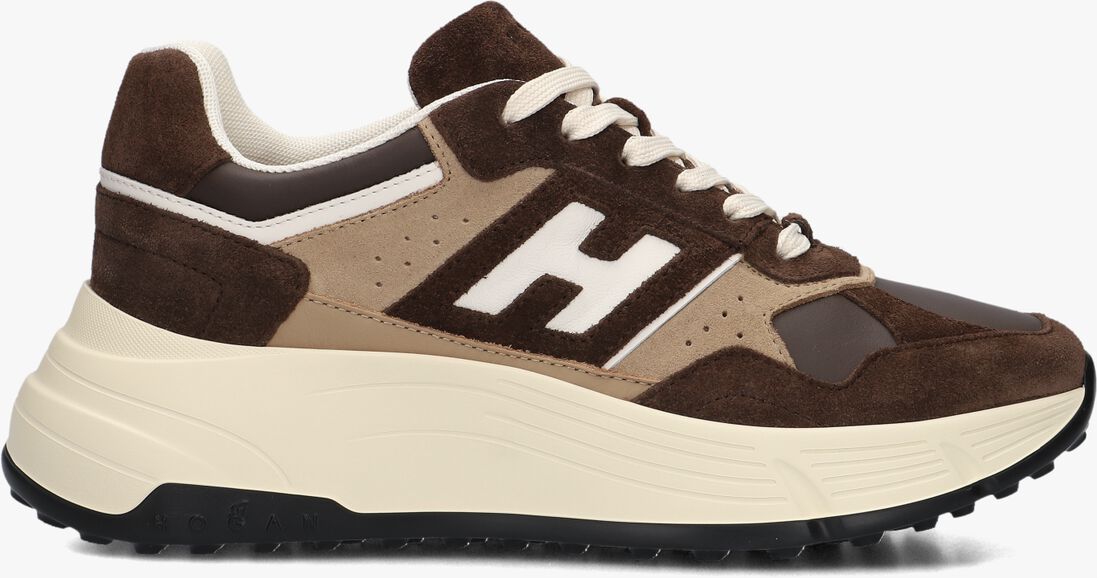 bruine hogan lage sneakers h669 allacciato h