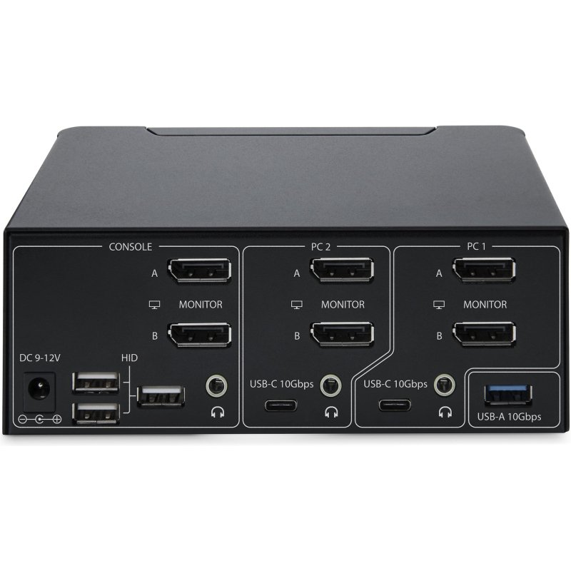 StarTech.com Switch KVM DisplayPort 2 Ports, 8K 60Hz / 4K 144Hz, DP 1.4, 2 Ports USB 10Gbps, 4 Ports USB HID, Commutateur KVM, Commutation par Touches de Raccourci, Conforme TAA