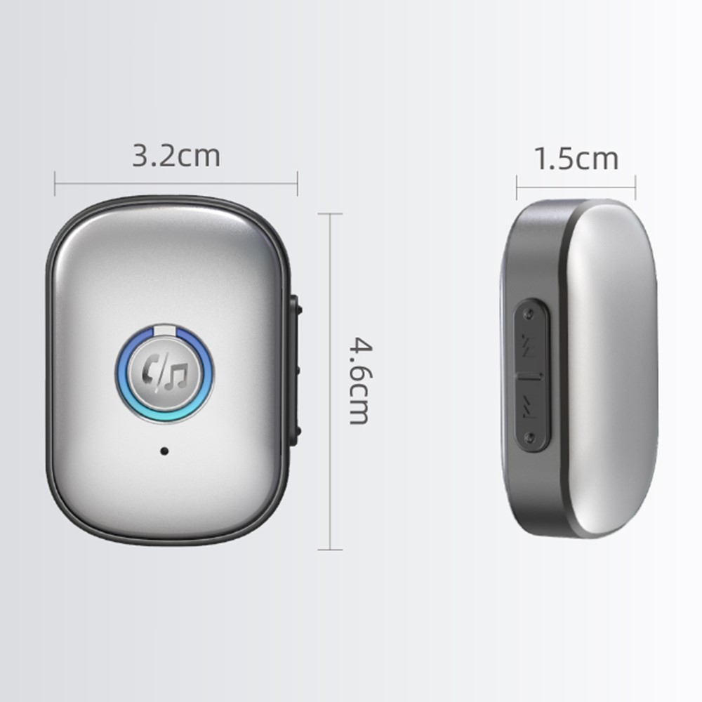 KFZ Bluetooth 5.3 Audio Receiver mit Freisprecheinrichtung   3.5mm Klinke Anschluss - Grau