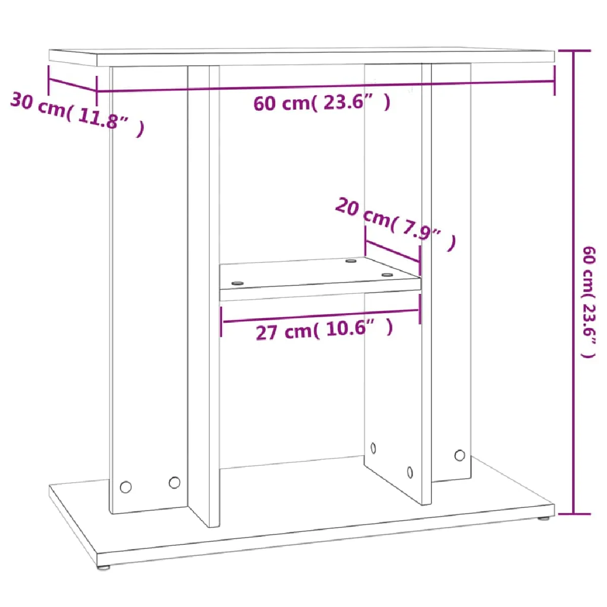 VIDAXL Support pour aquarium - Blanc