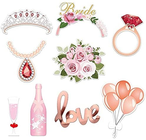 (24er Set) Photo Booth Fotorequisiten Party Foto Accessoires Junggesellinnenabschied Dekorationen für lustige Bilder - Bride To Be