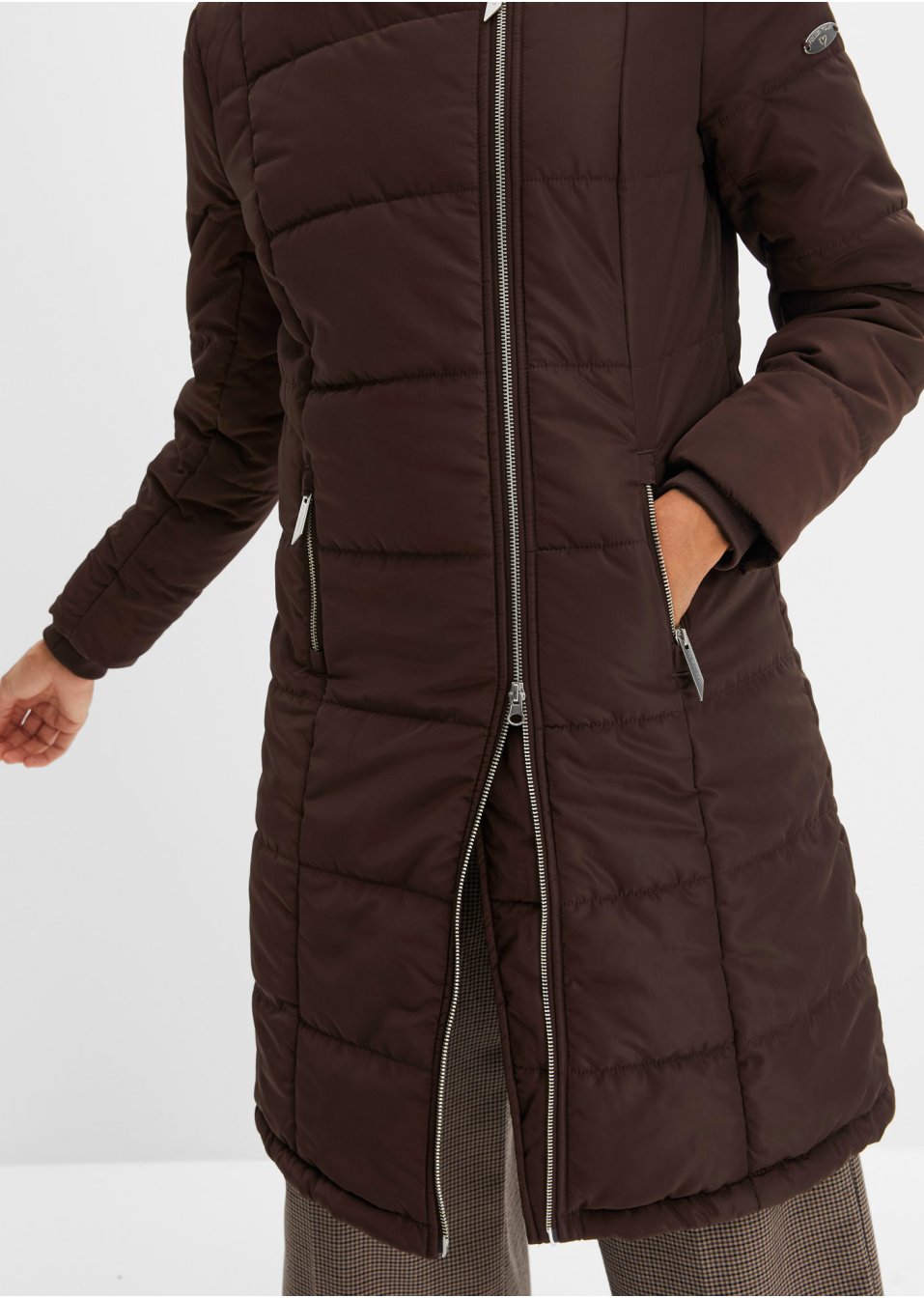 Manteau matelassé avec zip asymétrique