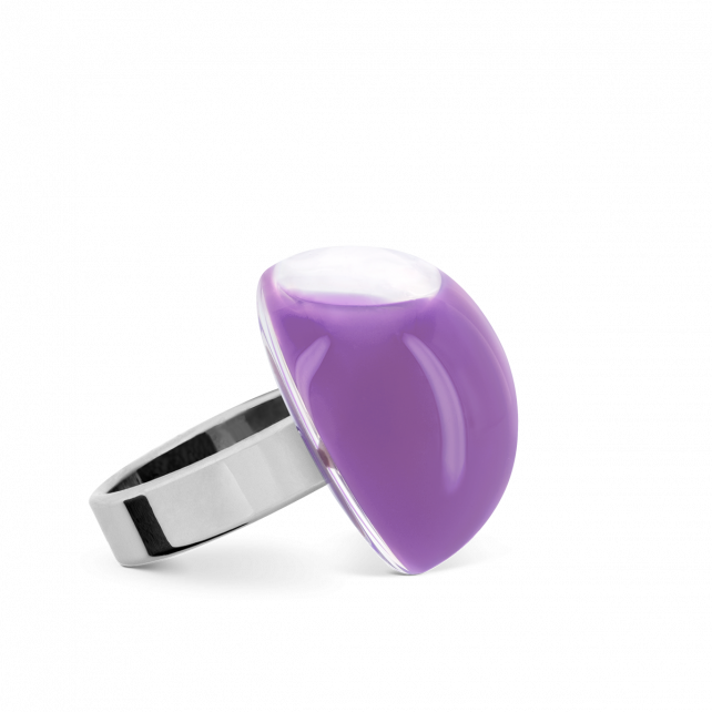 Bague en verre soufflé - Dome Mini Milk