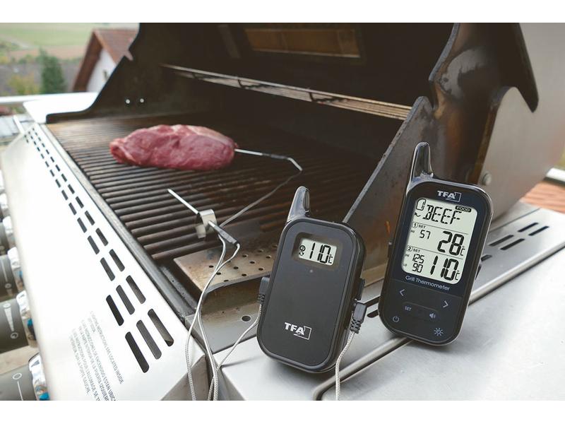 TFA Dostmann Funk-Fleischthermometer Küchen-Chef Twin Funk-Grill-Braten-/Ofenthermometer
