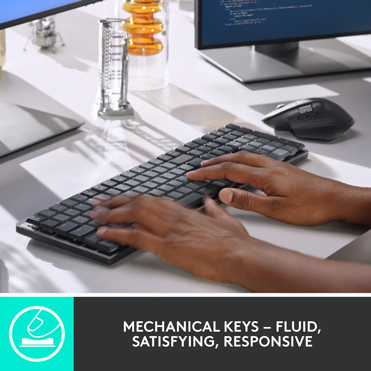 Logitech MX Mechanical trådløst tastatur (grafitt)