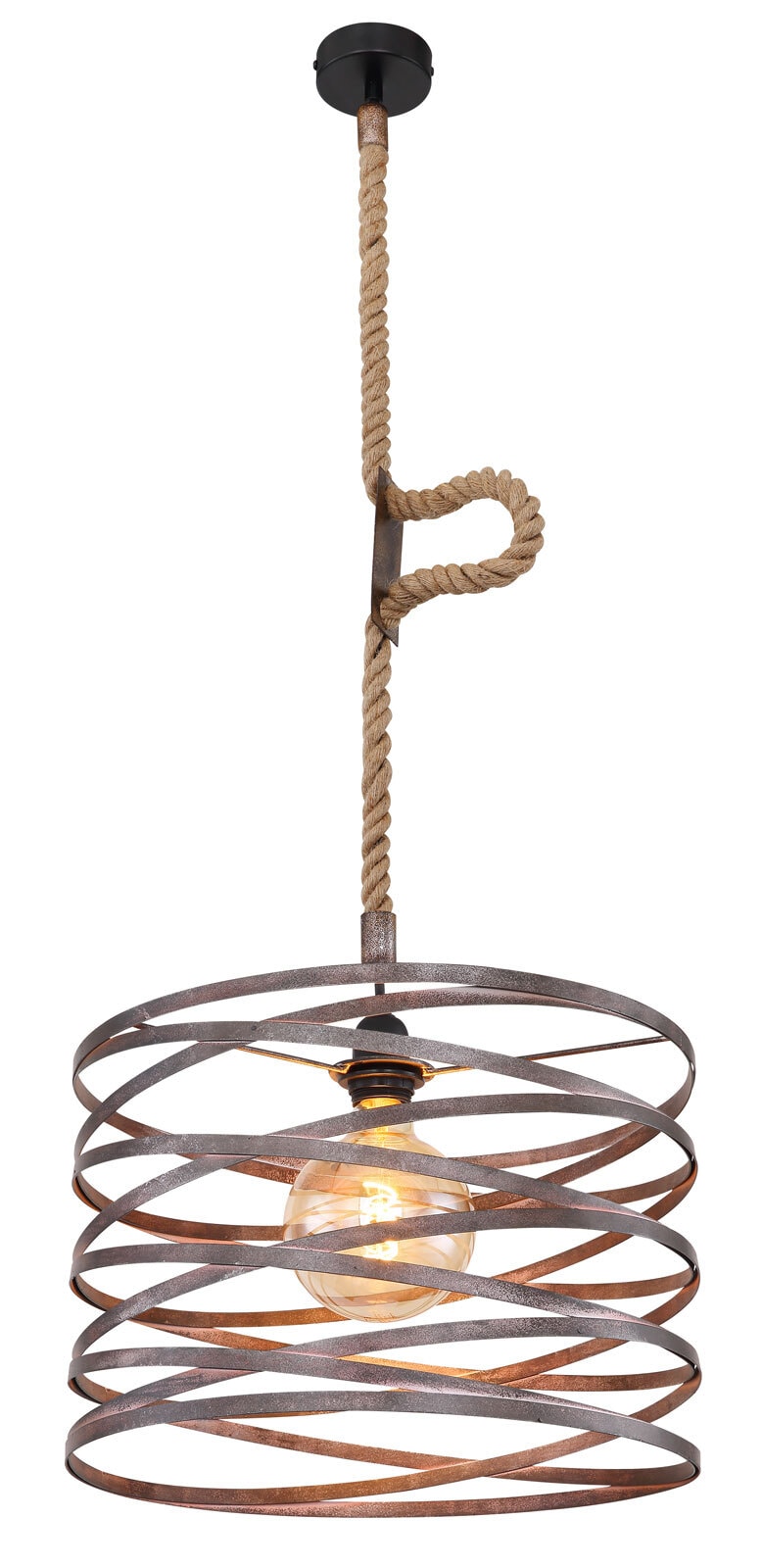 GLOBO Retrofit Pendelleuchte MARCO 40 cm rostfarbig