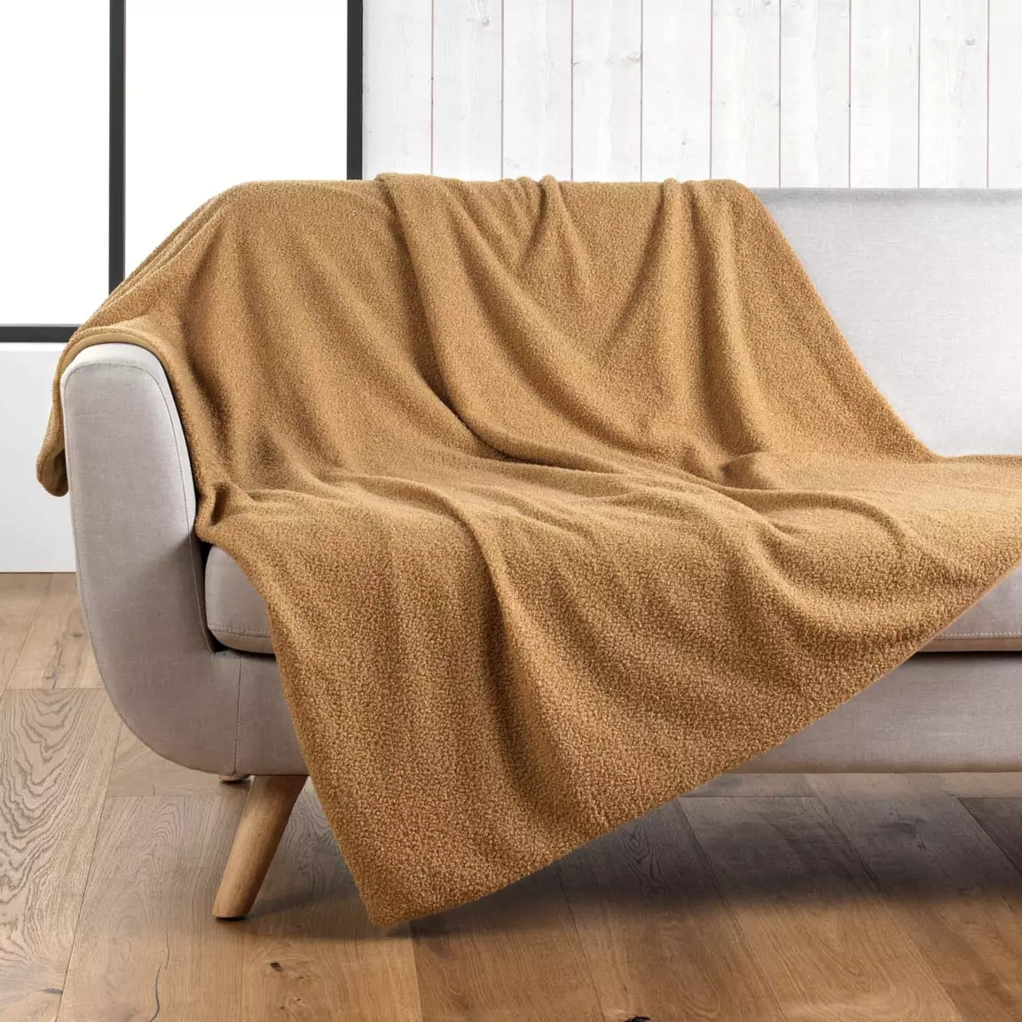 Plaid bouclette (125 x 150 cm) Wooly Camel