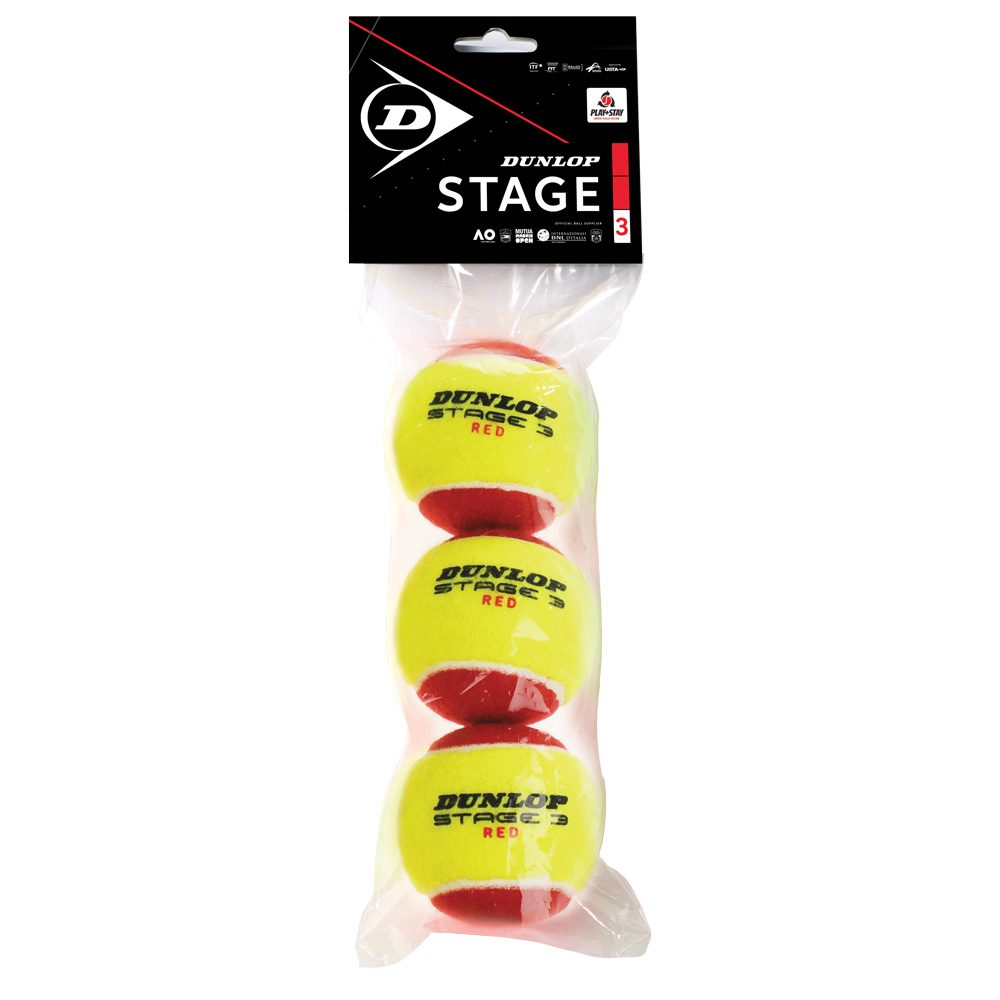 Dunlop Stage 3 Tennisbälle 3er rot