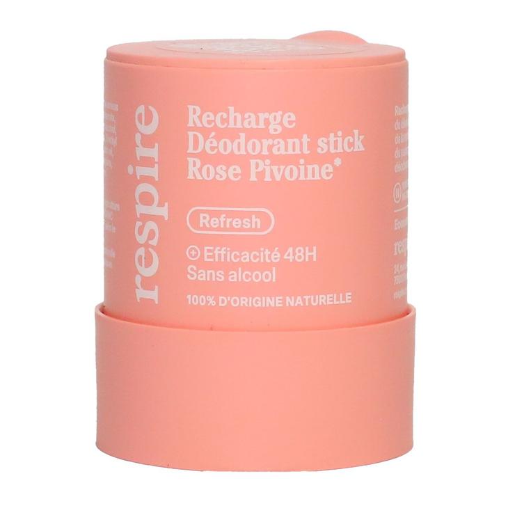 Refresh deodorant stick rose pivoine recharge bio 50g