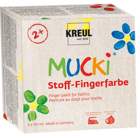 MUCKI Stoff-Fingerfarbe 4er Set