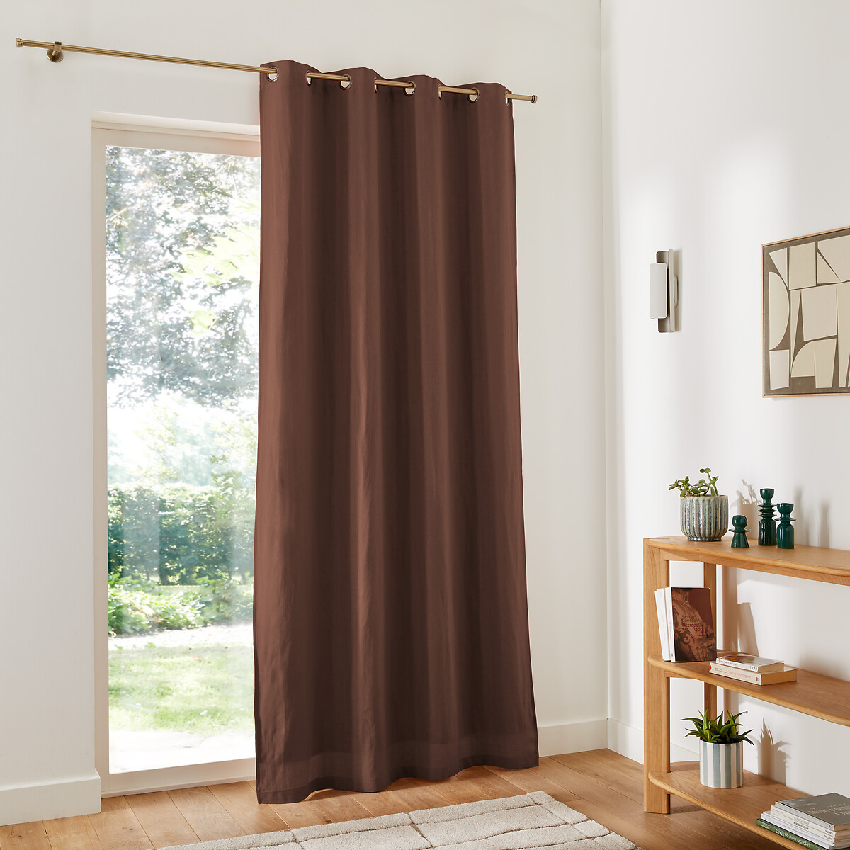 LA REDOUTE INTERIEURS<br>Cortina blackout em linho lavado com ilhós Onega