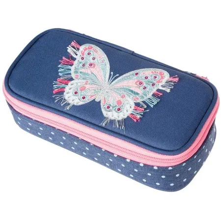 Schneiders Faulenzer Etui Butterfly dunkelblau