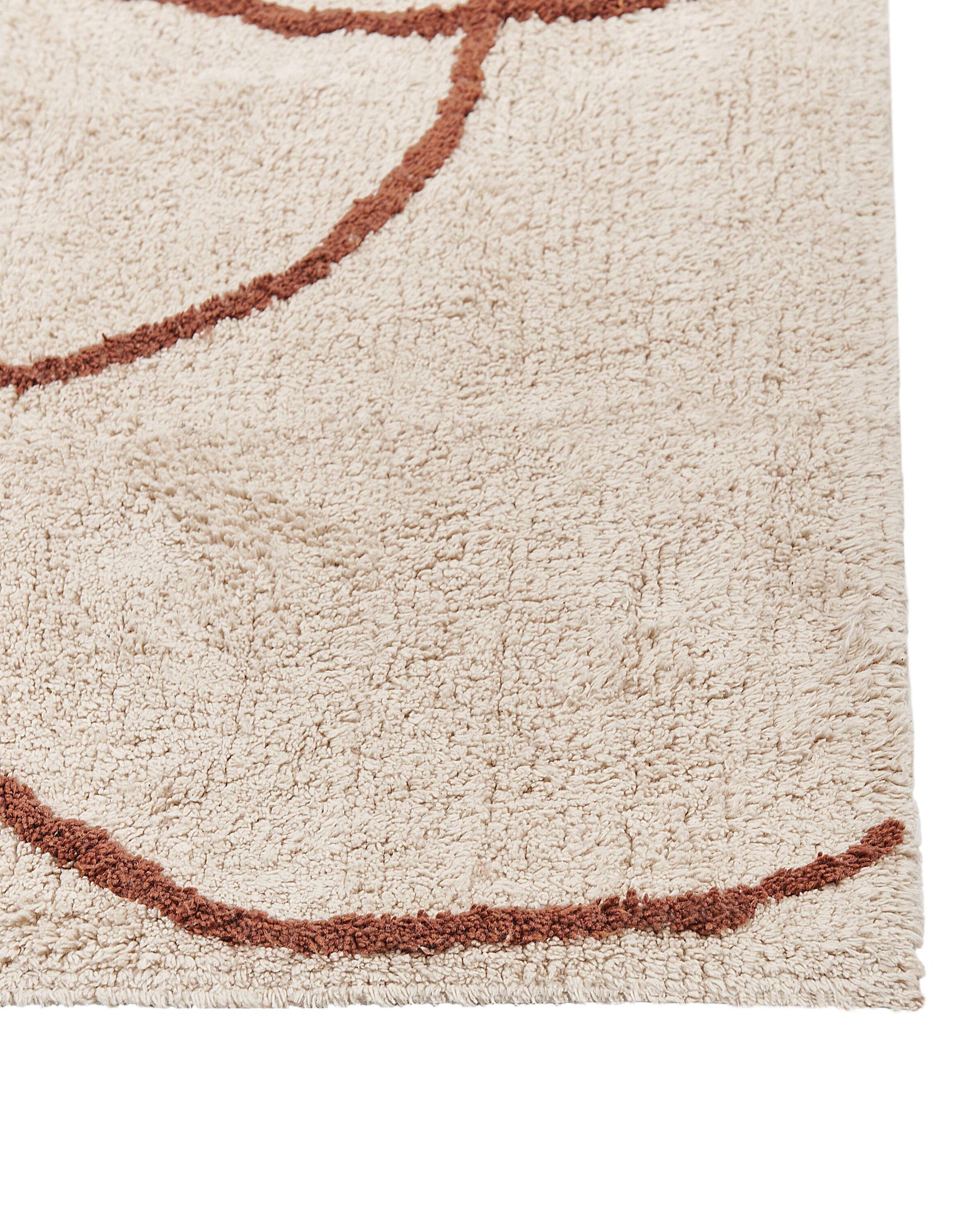 Vloerkleed AVDAN Beige 200 x 200 cm Katoen
